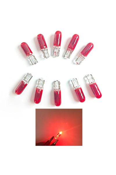 Choice3 10 مصابيح هالوجين حمراء للسيارة T5 12 فولت 1.2 واط W2W، مصابيح لوحة ا...