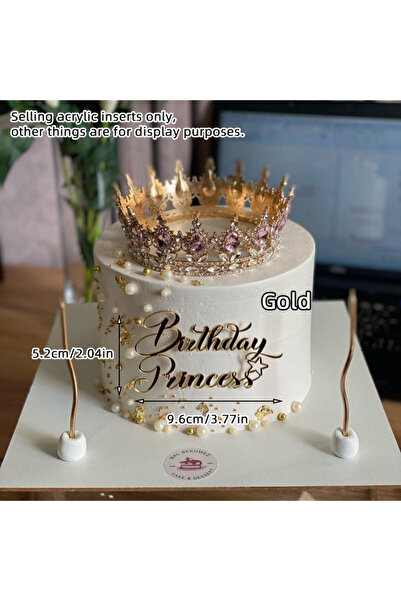 Choice36 1pc C Cake Topper Acrylic Happy Birthday Queen Princess Suitable for...