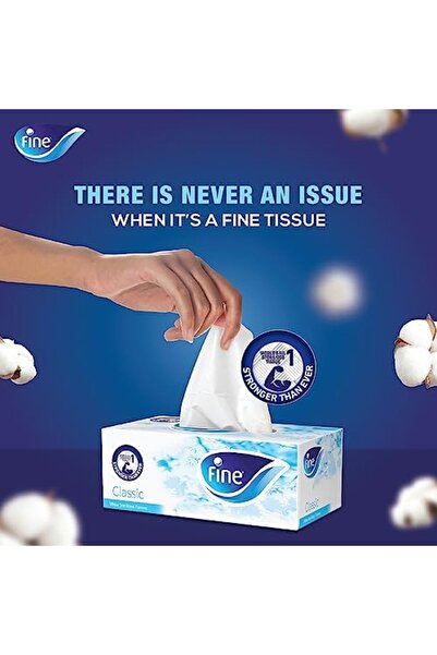 FINE Facial Tissue Boxes, 5 Packs of 200 Sheets x 2 Ply