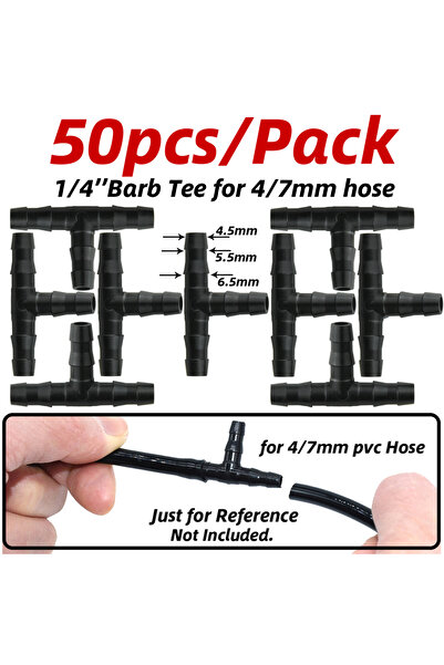 Choice6 J-Tees-50pcs 1-50pcs Barbed Connectors Irrigation Fittings Drip Irrig...