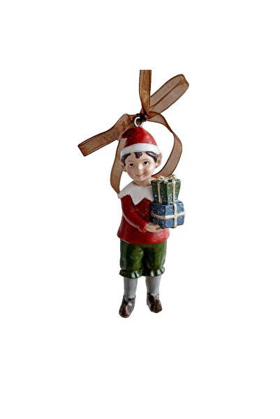 OEM Christmas Decoration, for Tree, Elf Model with Gifts, 10 x 3 cm, Resin, Multicolored