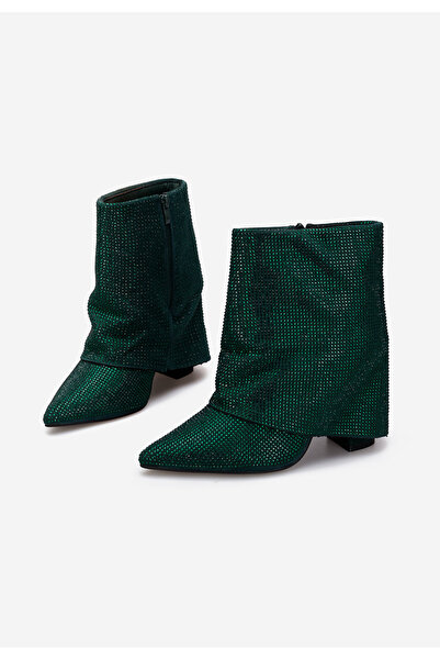 B T Shoes Μποτάκια με τακούνι πρασινο Domina