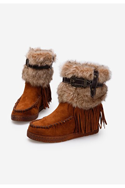 B T Shoes Camelové dámské zimní boty Pavia