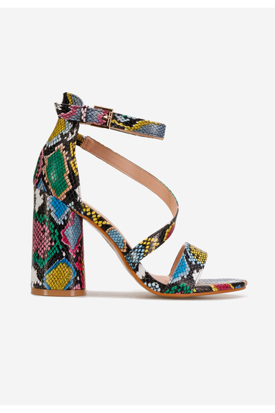 B T Shoes Viacfarebné sandály na vysokém podpatku Gracia