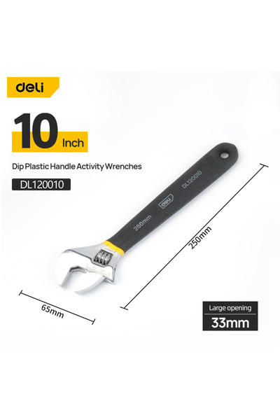 Choice3 Deli 10inch Deli Adjustable Wrench Large Opening long Handle Universa...