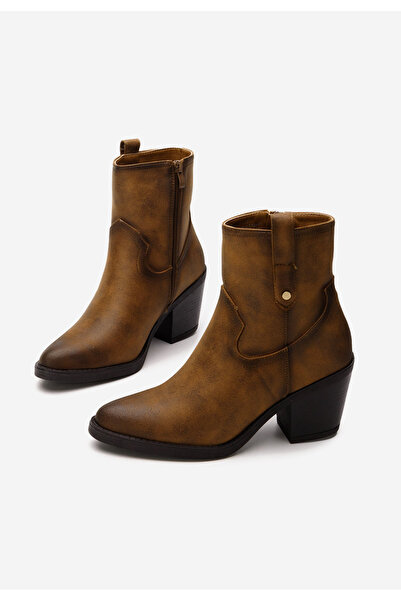 B T Shoes Camelové kotníkové boty cowboy Alyonna