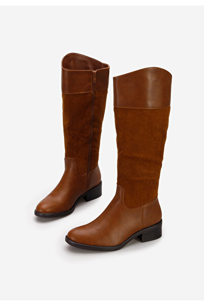 B T Shoes Camelové dámské kozačky Yrina