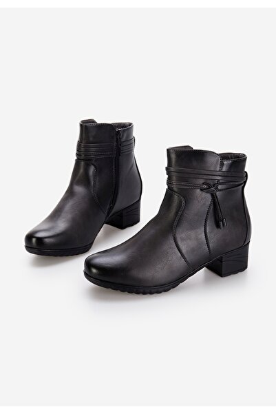 B T Shoes Šedé kotníkové boty na podpatku Caserta