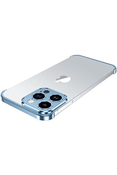Flippy Edgeless Metal Case for iPhone 16 Plus — Blue, Aluminum Alloy Corner & Camera Protection