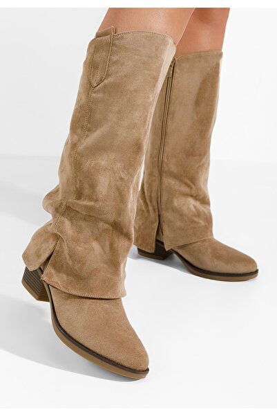 B T Shoes Chandana khaki women's boots