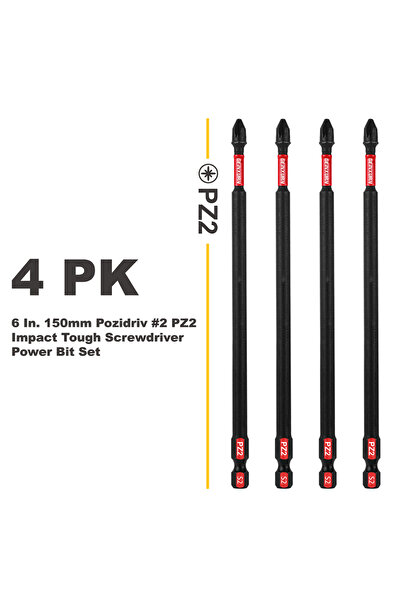 choice2 6Inches 4PCS Geinxurn 6Inches Pozidriv #2 PZ2 Impact Tough Screwdrive...