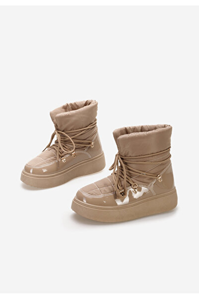 B T Shoes Γυναικείες Μπότες Χιονιού Denyela Χακι