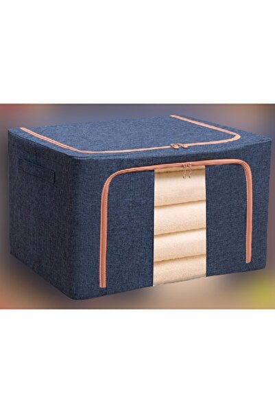 Flippy Foldable Storage Box, Flippy, 24 L, Cotton and Linen, 40x30x20 cm, Front Window, 2 Access Doors with
