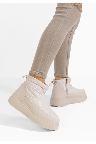 B T Shoes Béžové dámske snehule Iraila V2