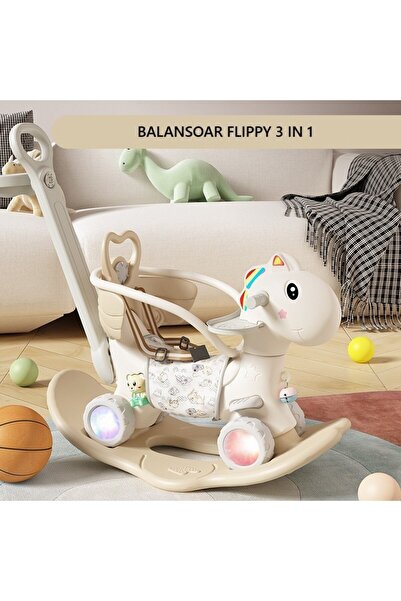 Flippy Children's Rocking Chair, Flippy, 3in1, with Backrest and Safety Bar, Basket Handle, Table Tray, Lig