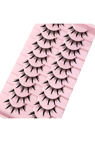 Choice17 10Pairsshanchahua Eyelashes 10 Pairs Mange Lashes 3D Cat Eye Lashes Faux Mink Lashes Natural Fluffy