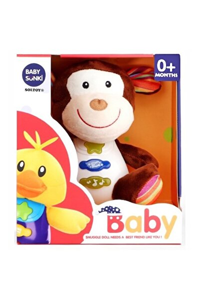 SOLTOY Jucarie de plus SOLTOY® Sunki Monkey cu lumini, sunete si melodii capt...