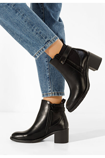 B T Shoes Γυναικεία Μποτίνια Μαύρα Indiana