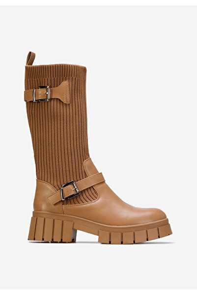 B T Shoes Hnedé dámské kozačky Rochelle