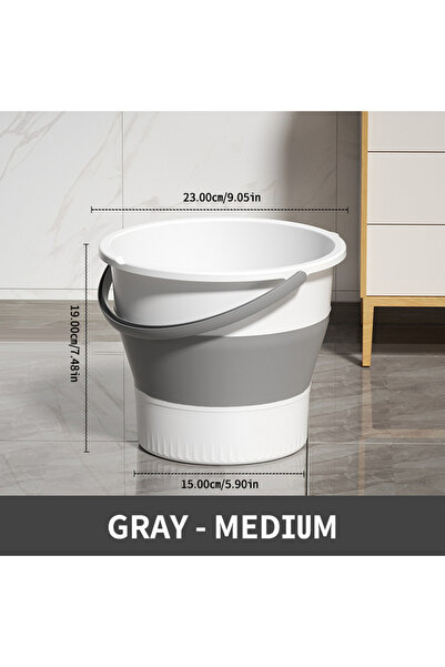 choice2 دلو قابل للطي من سيميتال، رمادي اللون، سعة 5 لتر/10 لتر، لغسيل السيار...