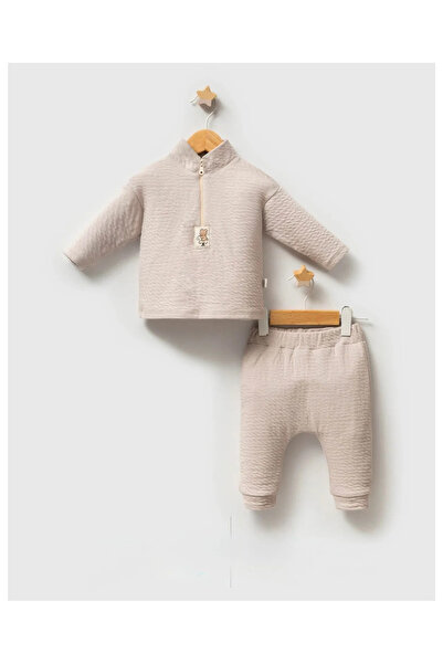 QUEEN KİDS طقم كوين كيدز للأطفال الرضع 5655 باللون الرمادي