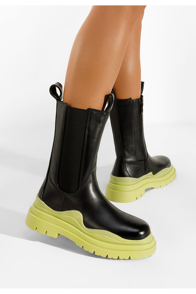 B T Shoes černé dámské polokozačky Lora V4