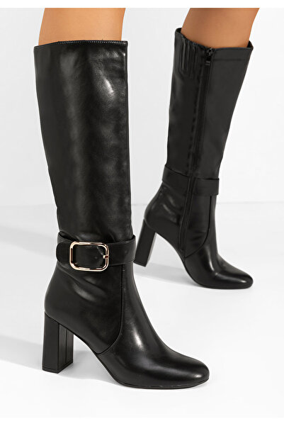 B T Shoes Black Salto chunky heel boots