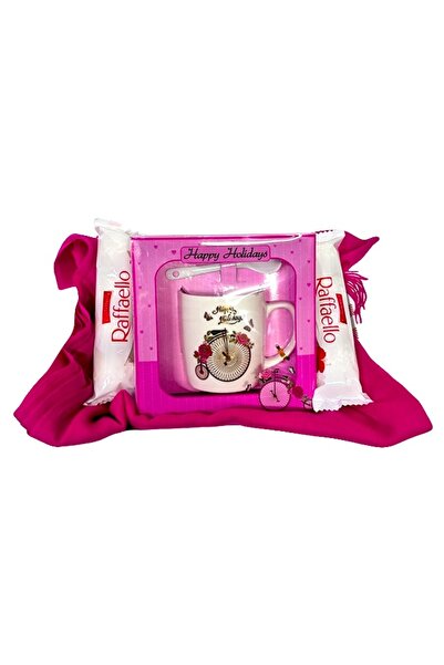 velve Καλάθι Boo με κεραμικό σετ και κουτάλι, κασκόλ Raffaello και πραλίνες, ...