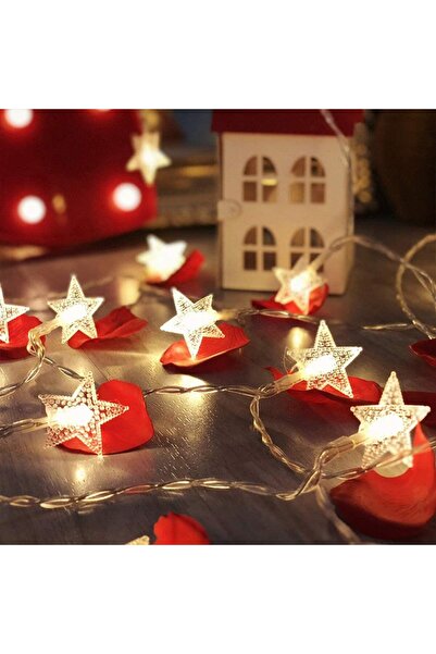 Flippy Christmas Installation, 3 meters, 20 LED Lights with Star Ornaments, Warm White, Remote Control 8 Fu