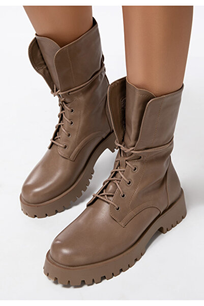 B T Shoes Khaki dámské polokozačky Franti