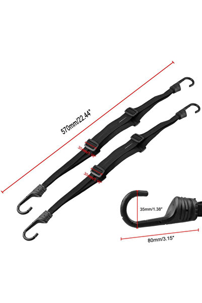 choice2 57cm- 2 pcs SEAMETAL 60/90CM Motorcycle Helmet Straps Hook Luggage Re...