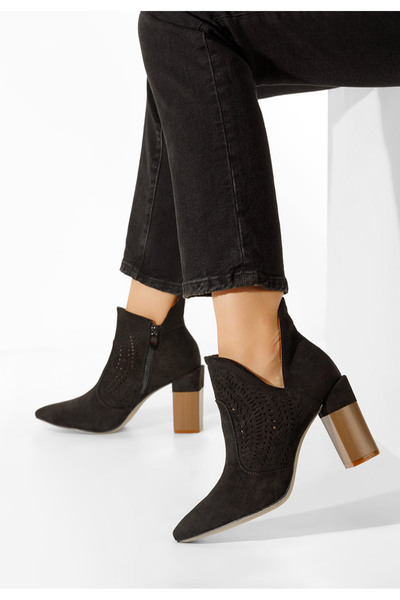 B T Shoes Botine perforate Olvera negre