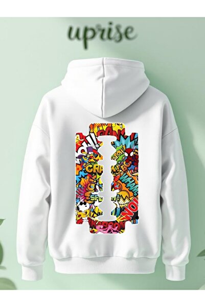 Vordevia Памучна блуза с три слоя и голям размер с печат на герой