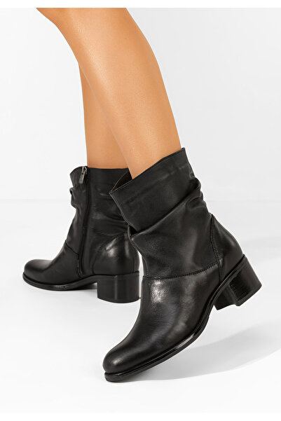 B T Shoes Μποτάκια με χοντρό τακούνι Tonja Μαύρα