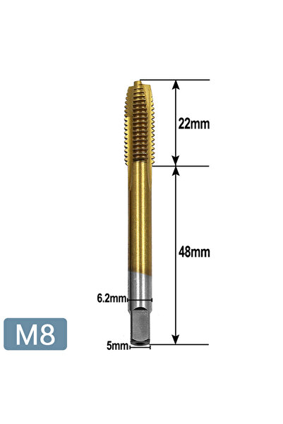 Choice5 1PC(M8) STONEGO 1/5/10PCS Titanium Coated Thread Tap Drill Metric HSS...