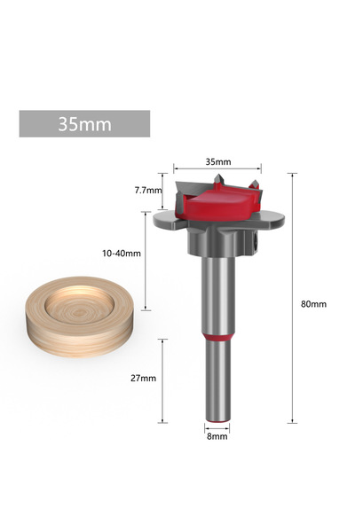 Choice5 Round 35MM 1/5PCS Positioning Hole Saw Kit Adjustable 15-35mm Hinge H...