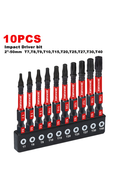 choice2 مجموعة رؤوس مفكات توركس من جينكسورن، 2 بوصة T7-T40، فولاذ سبيكة S2 مغ...