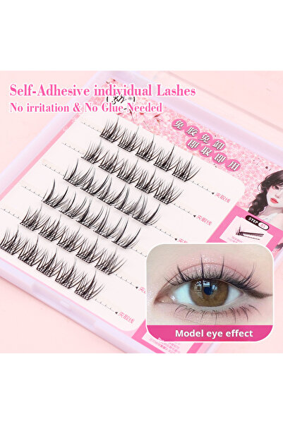 choice2 C C1 QSTY Cute Sweet Pre-Bond Technology press on lashes glueless DIY Eyelash Self Adhesive Realisti