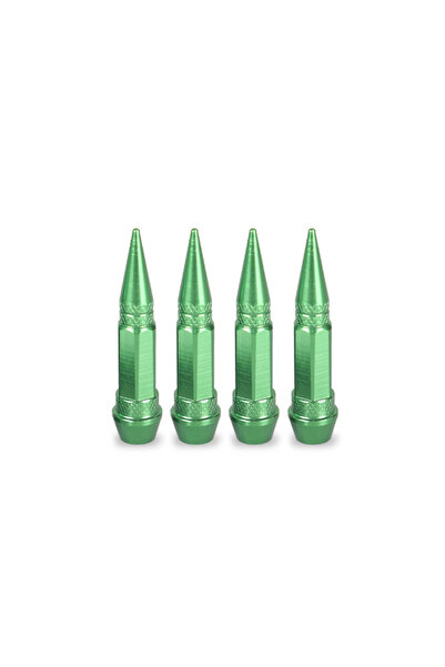 Choice10 أغطية صمامات إطارات السيارات والدراجات النارية QMM-CK-Green، 4 قطع، ...