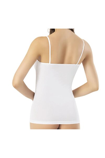mdrandy Women's White Modal Organic Tank Top with String Straps