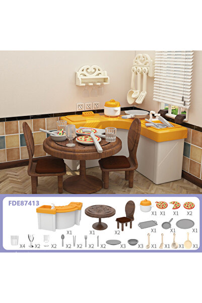 Choice3 FDE87413 1/12 Dollhouse Furniture Living Bedroom Kitchen Bathroom Set...