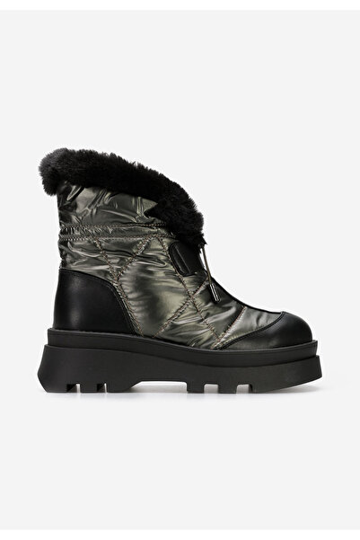 B T Shoes Zelené kotníkové zimní boty Denova