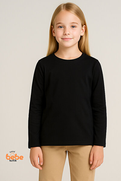 Trend Bebe Butik Tricou de bază din bumbac cu mânecă lungă pentru fete, pentr...