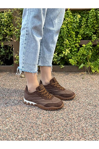 LABRONA Kadın Bağcıklı Renkli Tabanlı Sneaker Yürüyüş Ayakkabısı