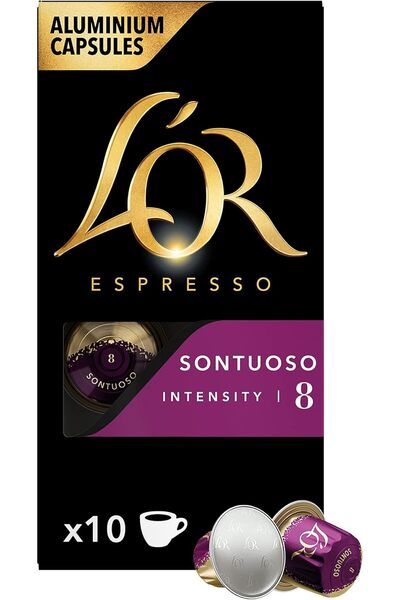 L'OR إسبرسو سونتوسو إنتنستي 8 كبسولات قهوة، عبوة من 10 كبسولات