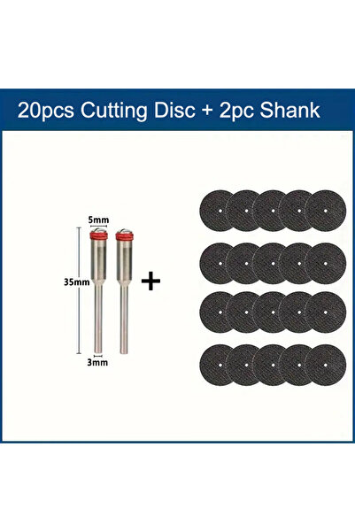 Choice1 20pcs 2pc Shank Abrasive Cutting Disc 32mm With Mandrels Grinding Whe...