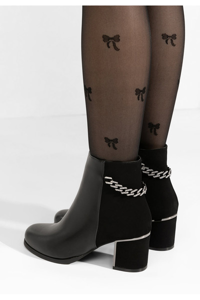 B T Shoes Μποτάκια με χοντρό τακούνι Akilah Μαύρα