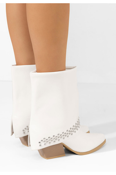 B T Shoes Bílé kotníkové boty cowboy Ruthenna