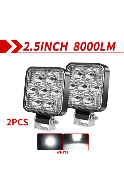 Choice4 مصباحان LED دائريان مربعان 5D CO LIGHT مقاس 2.5 بوصة بقوة 8000 لومن، ...