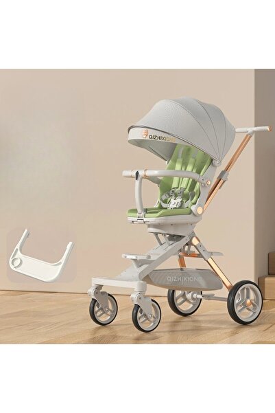 Flippy 3in1 Sport Stroller 6-36 Months, 360 Degree Wheels, Reversible, 64 x 35 x 100 cm, Gray/Green